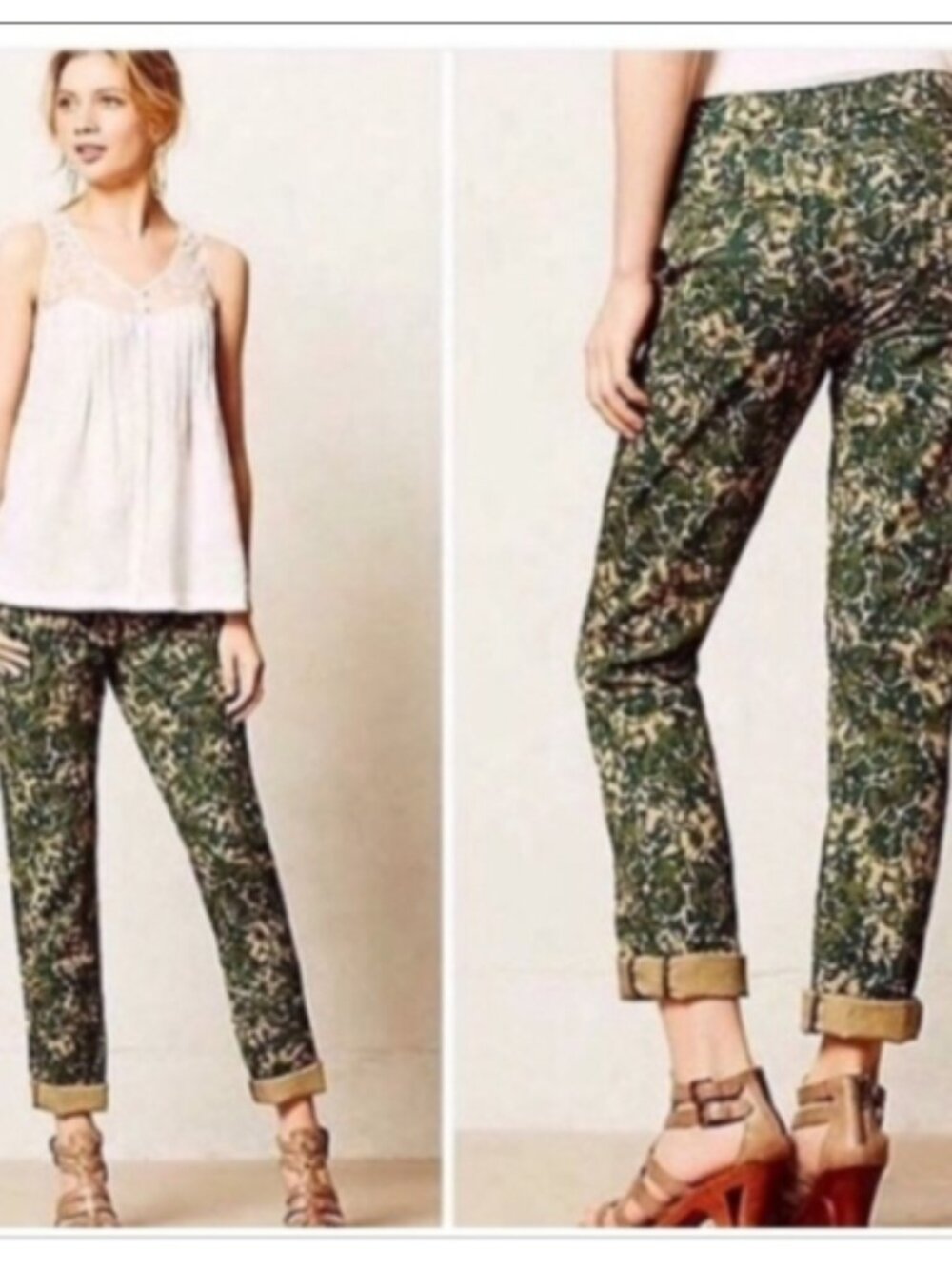 Anthropologie Hei Hei Floral Camouflage Pants